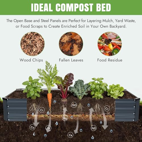Galvanized Raised Bed (Gray / 6x3x1ft(2 pack))