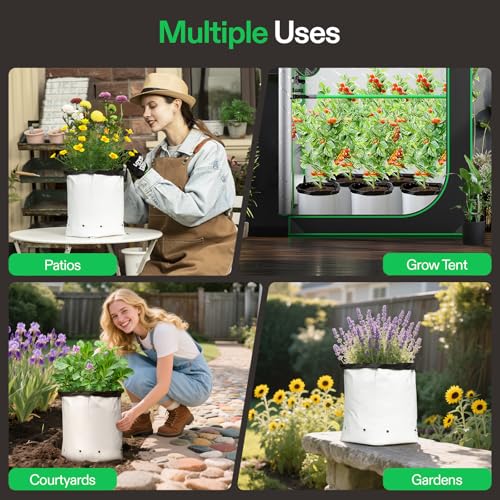 50 Pack 2 Gallon Plastic Grow Bags for Plants (50 Count)