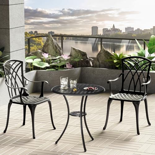 Patio Bistro Set 3 Piece (Woven / Black)