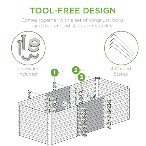 4x2x2ft Outdoor Metal Raised Garden Bed