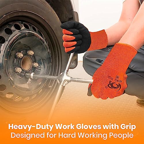 20 Pairs Orange Small Work Gloves (Small (Pack of 20 Pairs) / Orange)