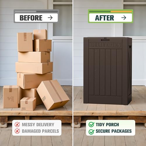 52 Gallon Large Outdoor Package Delivery Box (Brown / 52 Gallon)
