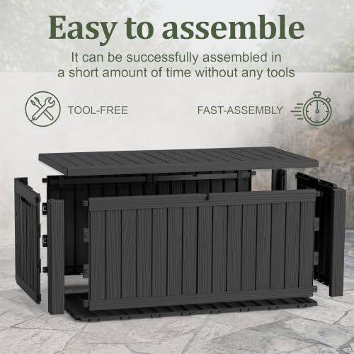 180 Gallon Resin Deck Box (Black / 181 Gallon)