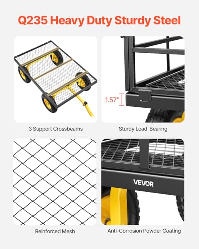 Steel Garden Cart (Yellow + Black)