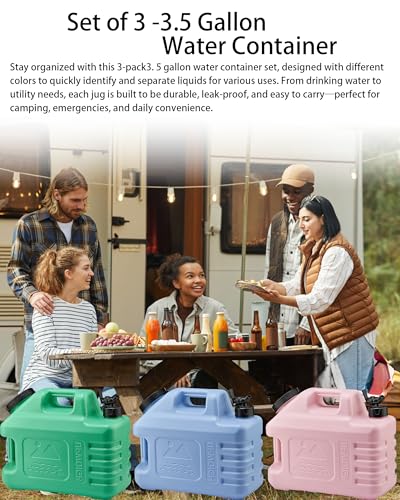 3.5 Gallon Camping Water Jug with Spigot (Pastel Mix / 3.5 Gallon)