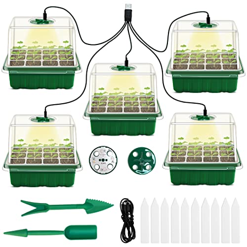Seed Starter Tray with Grow Light (5 Count)