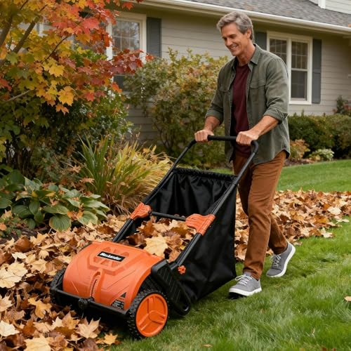 21 Inch Push Lawn Sweeper (Bright orange)