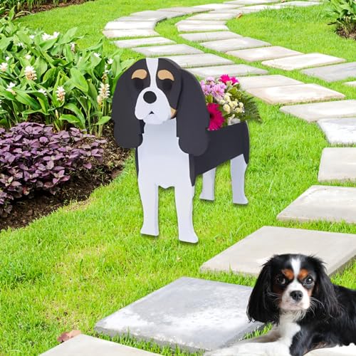 Cavalier King Dog Planter Pots