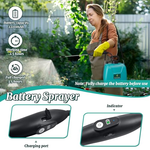 1.35 Gallon Battery Powered Sprayer (1.35 Gallon / Blue-green)