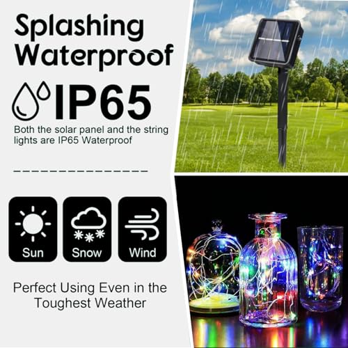 4 Pack Solar Powered Copper Wire String Lights Outdoor