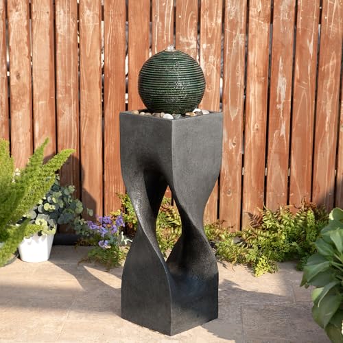 Outdoor Water Fountain (Resin/Gray/Curved / 36.5" H)