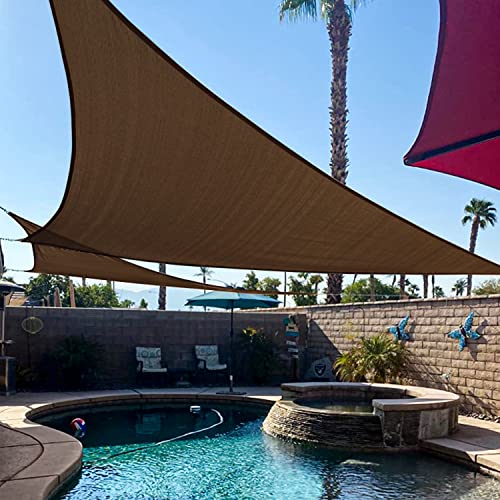 10'x10'x14' Sun Shade Sail Brown Curved Triangle (Brown / 1 0' X 1 0' X 1 4')