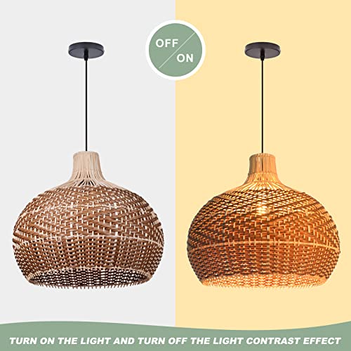 19.68" Wicker Chandelier Coffee (50cmx45cm)