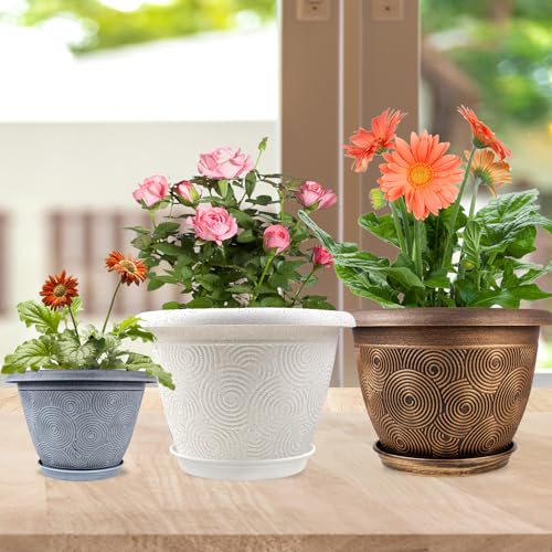 12 Inch Large Planter Pot for Plants Indoor Outdoor (4 Count)