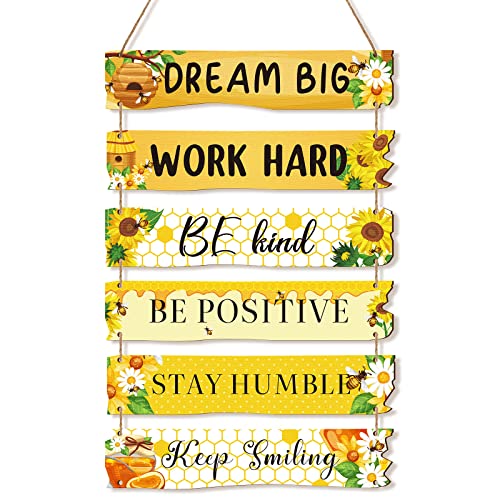 6 Pcs Positive Quotes Wall Hanging Plaque Sign (6 Count)