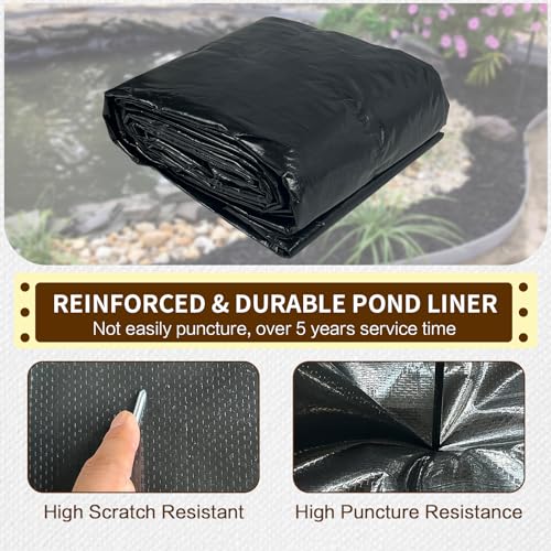 20X25FT Reinforced PE Pond Liner for Fish (20X25ft PE)