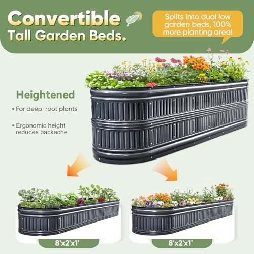 Raised Garden Bed Kit 2026 Upgraded Modular DIY 94x24x24 in