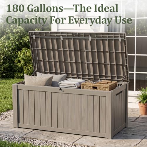 180 Gallon Resin Deck Box (Grey / 181 Gallon)