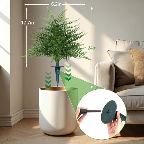 Artificial 2 Pack 23" Fern Topiary Ball Trees with Ground Spike (Fern)