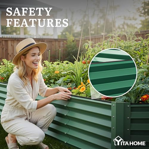 8x4x1.5ft Galvanized Raised Garden Bed (8x4x1.5ft / Green)