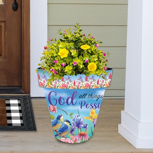 Spring Planter 14" x 15" x 15" with God Large for Spring Planter (With God / Large)