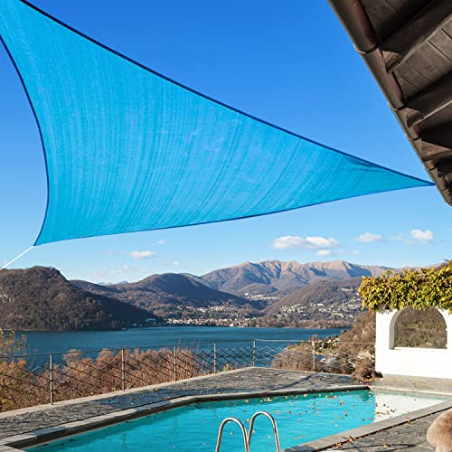 8'x8'x8' Sun Shade Sail Turquoise Mix Curved Triangle (Turquoise Mix / 8'X8'X8'custom)