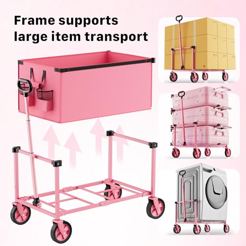 29.3" Collapsible Wagon Cart (Pink / 150L)