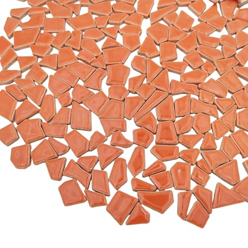 1.1LB Irregular Ceramics Mosaic Tiles (Tangerine)