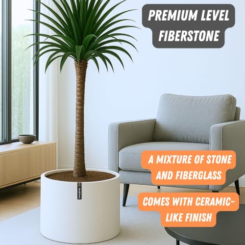 Large Planter for Indoor or Outdoor (Matte White / 18.7 Inch)
