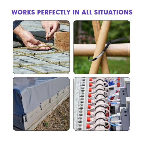 Zip Ties RAZCC 1200pcs Black Cable Zip Ties 12 Inch (Wideth 0.3")