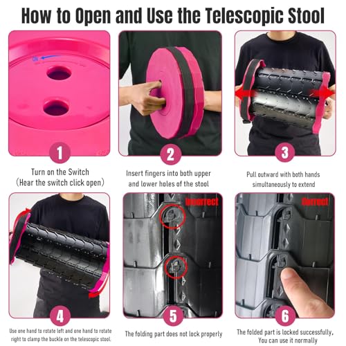 Upgraded Foldable Stool Thickened (Pink / 2pack)