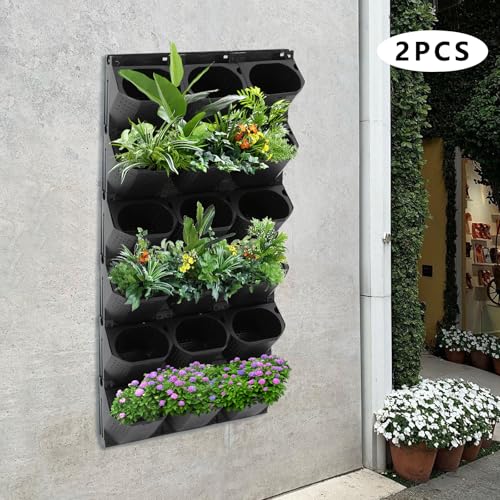 Vertical Wall Planter with 36 Pots (Black / 36 Pots)