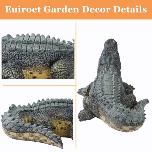 13" Real Crocodile Statue (Multicolor)