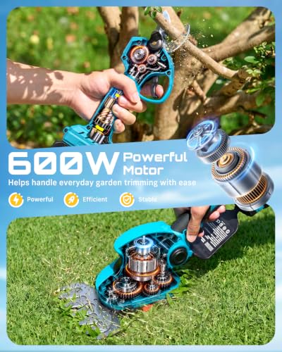 3-in-1 Electric Pruning Shears, Cordless Hedge Trimmer & Grass Shear (Seesii Blue)