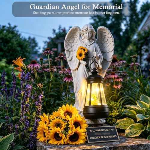Sympathy Gifts for Loss of Loved One Angel Figurines with Sunflowers