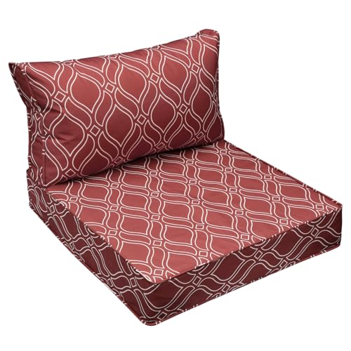 Outdoor Chair Cushions (Clay Red Vine Trellis / 23.5"x25.5"x5" / 23.5"x13.5")