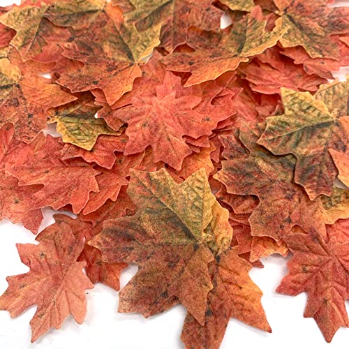90 Pcs Edible Fall Leaves Gold Leaf Cupcake Toppers (90 Count)