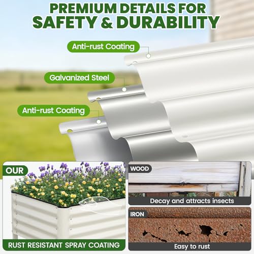 Elevated Raised Garden Bed Kit with Legs (2' x 6' / White with Legs & Storage Rack)