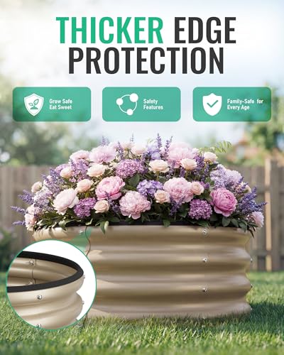 Round Raised Garden Bed Set (White)