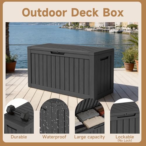85 Gallon Outdoor Deck Box (Black / 85 Gallon)