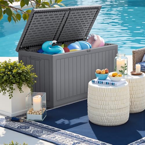 260 Gallon HDPE Outdoor Storage Box (260 Gallon / Light Grey)
