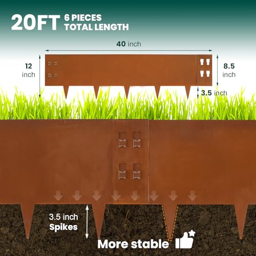 Corten Steel Edging 12" H x 40" L Corten Steel Landscape Edging (6 Count)