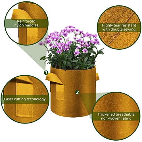 12 Pack 15 Gallon Plant Grow Bags (15 Gallon / Brown)