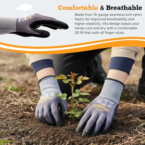 Work Gloves MicroFoam Nitrile Coated (6 Pairs / Large)