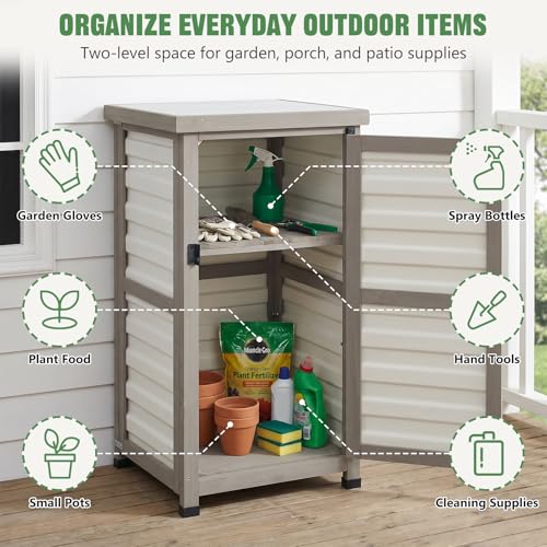 Outdoor Storage Cabinet (White / 18" x 18" x 34")