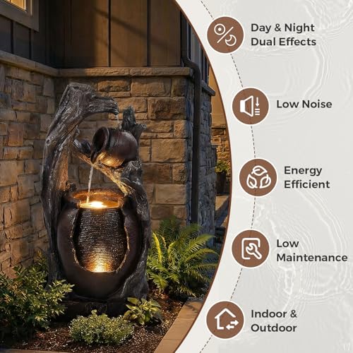 32" H Outdoor Water Fountain (32" H 2-Tier)