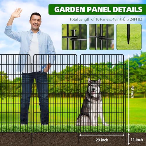 10 Panels Garden Fencing Animal Barrier (48in(H))