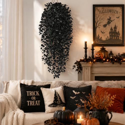 4Pcs Artificial Hanging Plants (Black Ivy / 4Pcs Plants)