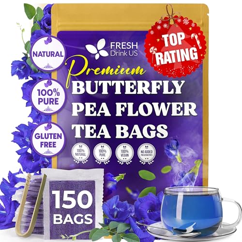 Premium 150 Butterfly Pea Flower Tea Bags (150 Tea Bags)
