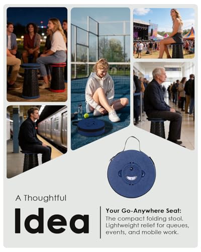 18 in Collapsible Stool (Navy)